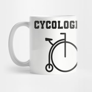 Cycologist with old bicycle Mug